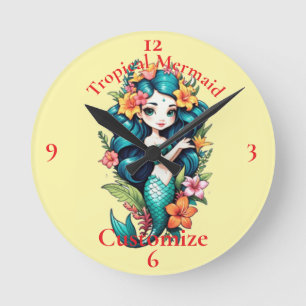 Reloj Redondo Mediano Thunder_Cove, Sirena Tropical