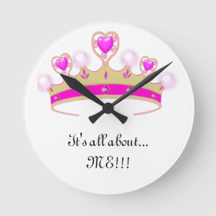 Reloj Redondo Mediano Tiara Clock: It's All About ME!!!
