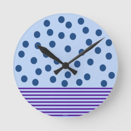Reloj Redondo Mediano Tiempo azul y púrpura para divertirse