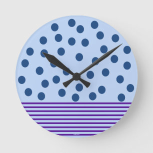 Reloj Redondo Mediano Tiempo azul y púrpura para divertirse