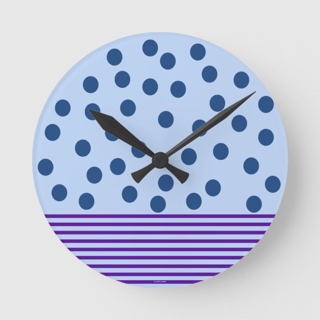 Reloj Redondo Mediano Tiempo azul y púrpura para divertirse (Anverso)