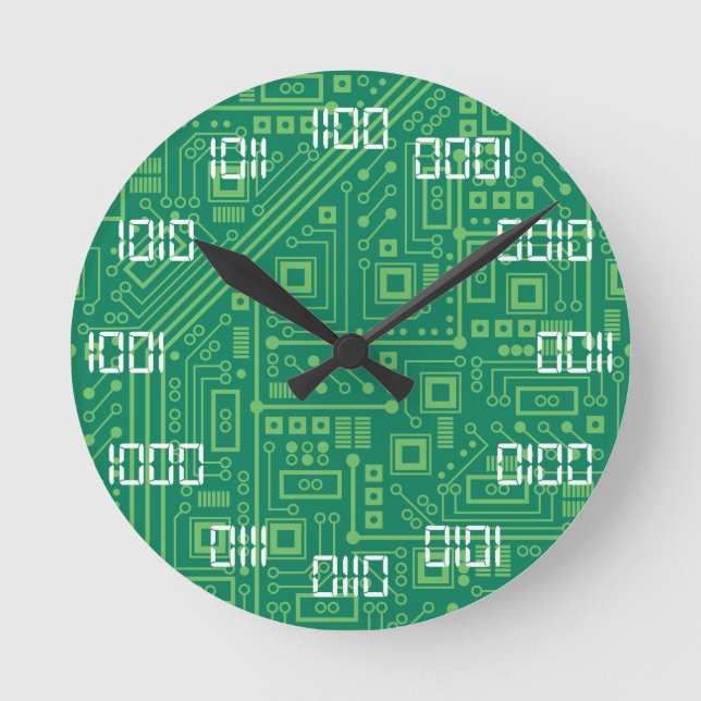 Reloj Redondo Mediano Tiempo binario (Anverso)