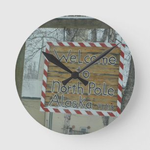 Reloj Redondo Mediano Tiempo congelado copo de nieve Polo Norte Alaska