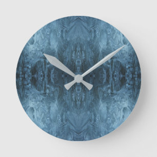 Reloj Redondo Mediano Tiempo Cristalino Patrón de Hielo Psicodélico