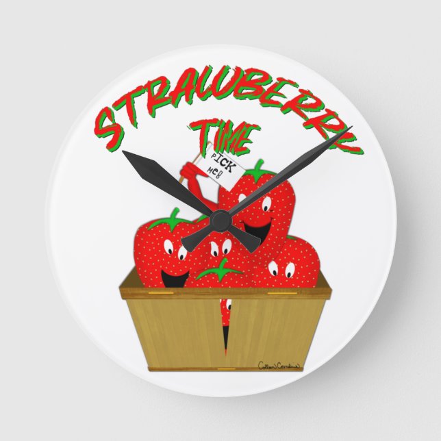 Reloj Redondo Mediano ¡Tiempo de fresa! (Anverso)