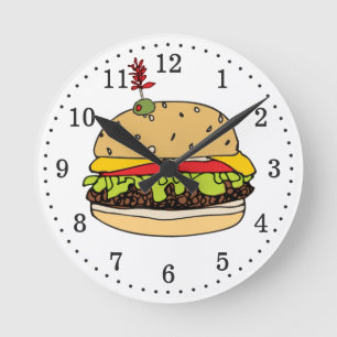 Reloj Redondo Mediano Tiempo de la hamburguesa