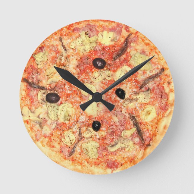 Reloj Redondo Mediano Tiempo de pizza (Anverso)