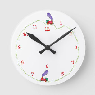 Reloj Redondo Mediano Tiempo de tren Clickety Clack