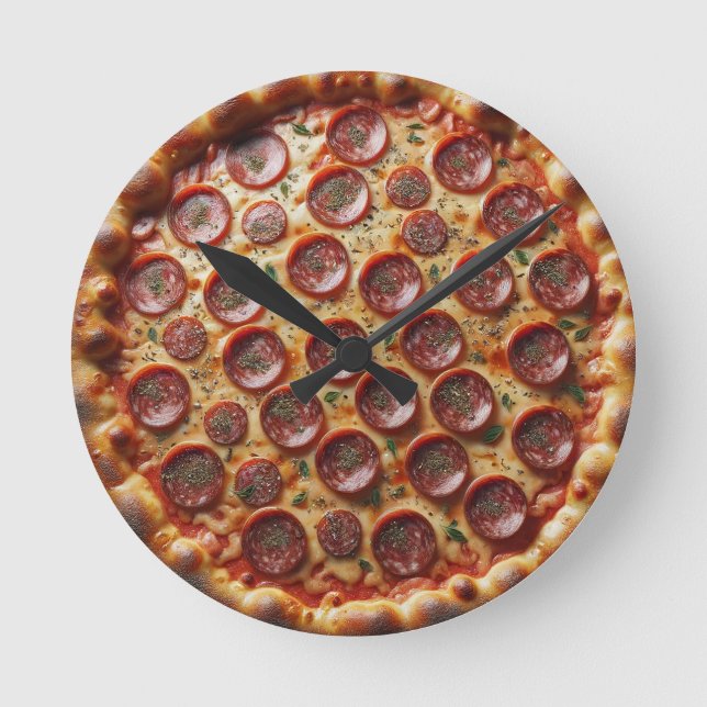 Reloj Redondo Mediano Tiempo de una pizza pequeña (Anverso)