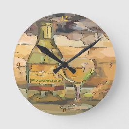 Reloj Redondo Mediano Tiempo de vino, Prosecco