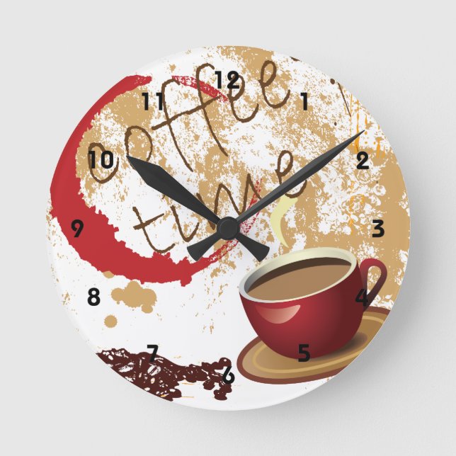 Reloj Redondo Mediano Tiempo del café (Anverso)
