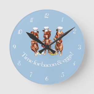 Reloj Redondo Mediano Tiempo para el tocino y los huevos numerados