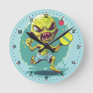 Reloj Redondo Mediano Tiempo para Space Rage Rally Pickleball