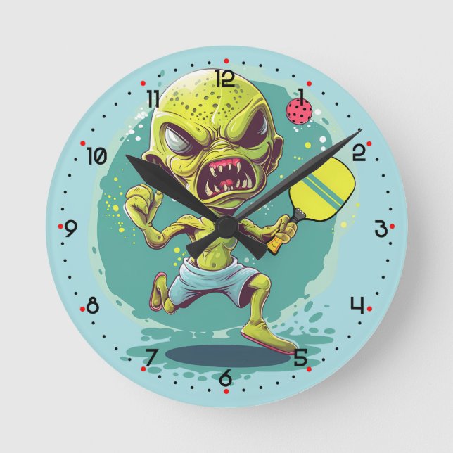 Reloj Redondo Mediano Tiempo para Space Rage Rally Pickleball  (Anverso)