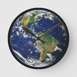 Reloj Redondo Mediano Tierra en acrílico del espacio