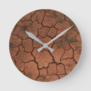 Reloj Redondo Mediano tierra seca y agrietada