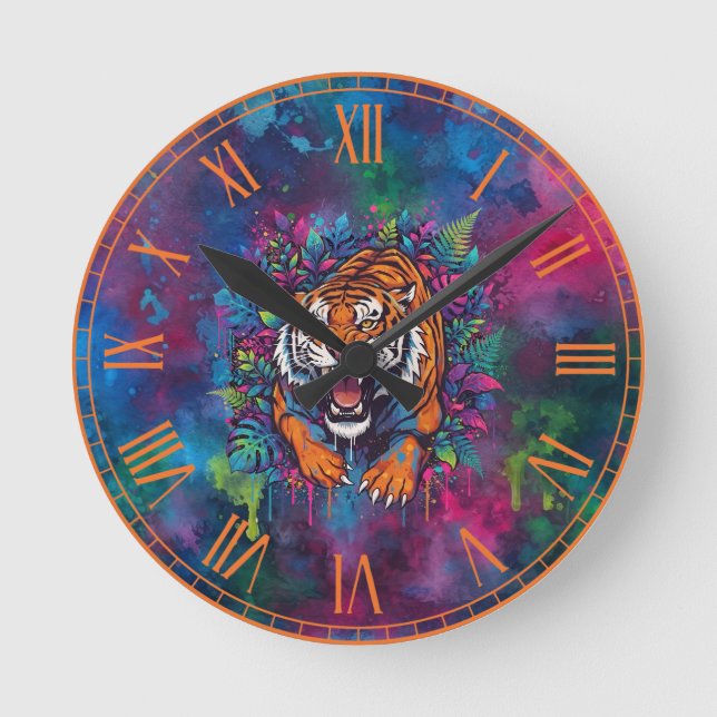 Reloj Redondo Mediano Tigre (Anverso)