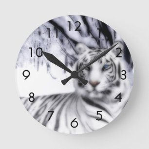 Reloj Redondo Mediano Tigre blanco