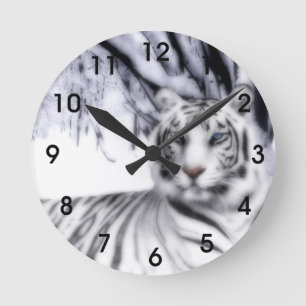 Reloj Redondo Mediano Tigre blanco