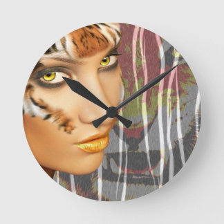 Reloj Redondo Mediano Tigre de Otherkin Arte Theriano Female, impresiona