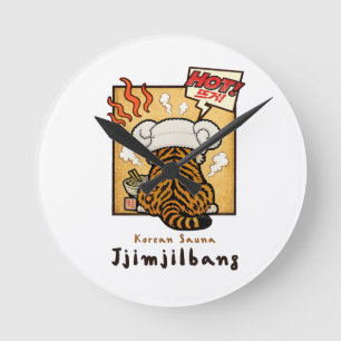 Reloj Redondo Mediano Tigre de sauna coreano Jjimjilbang