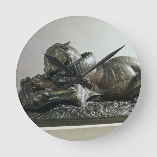 Reloj Redondo Mediano Tigre que devora un cocodrilo, 1832 (bronce) (Anverso)