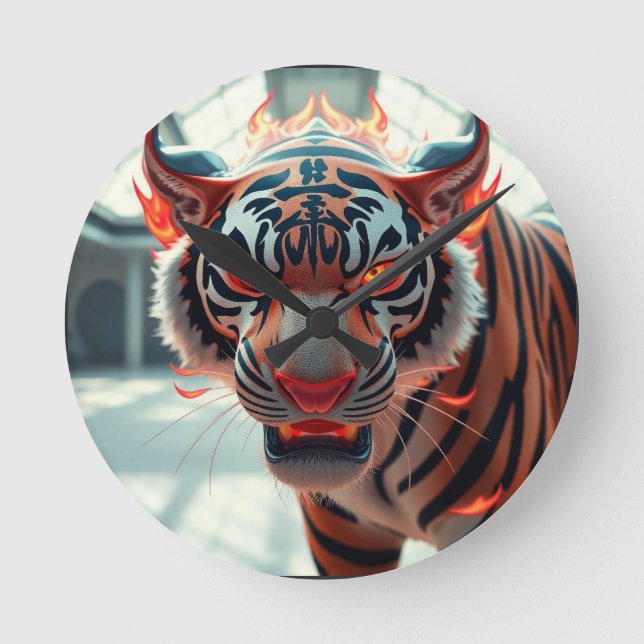 Reloj Redondo Mediano Tigre Salvaje (Anverso)