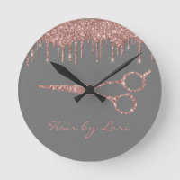 Tijeras de brillo de gotas doradas rosa de estilis