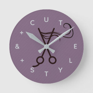 Reloj Redondo Mediano Tijeras de corte de pelo letras números