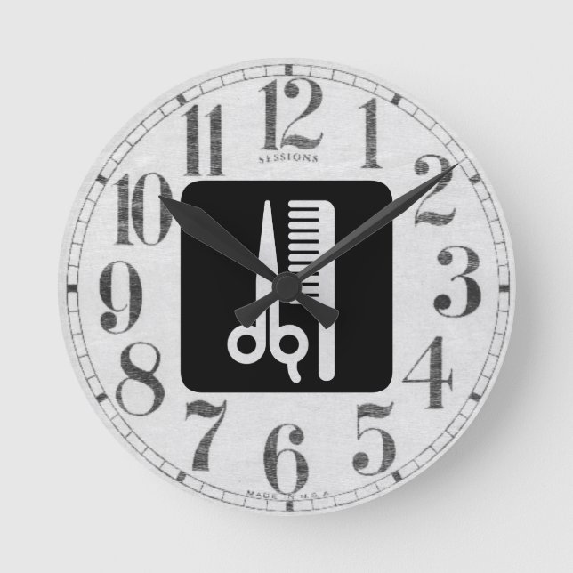 Reloj Redondo Mediano Tijeras y peine (Anverso)