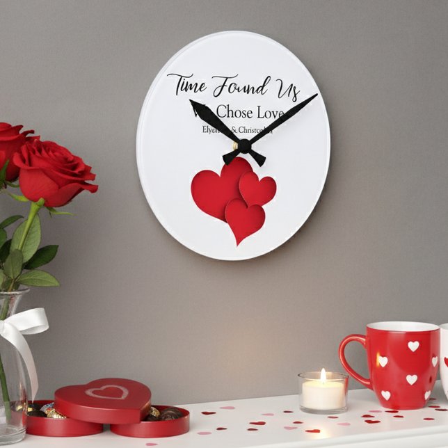 Reloj Redondo Mediano Time Found Us We Chose Love Valentine Quote (Subido por el creador)