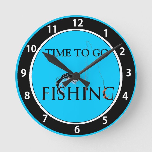 Reloj Redondo Mediano Time to go fishing (Anverso)