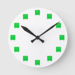 Reloj Redondo Mediano Tipo del cuadrado verde