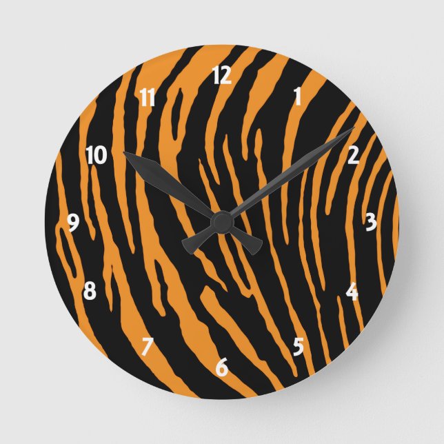 Reloj Redondo Mediano Tiras de tigre (Anverso)