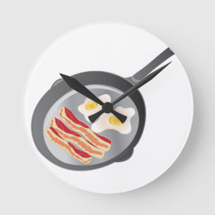 Reloj Redondo Mediano Tocino y huevos