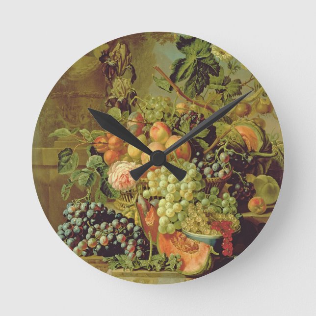 Reloj Redondo Mediano Todavía vida de la fruta (Anverso)