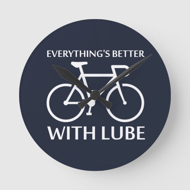 Reloj Redondo Mediano Todo está mejor con Lube (Anverso)