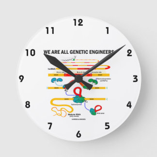 Reloj Redondo Mediano Todos Somos Ingenieros Genéticos (Empalmamiento Ge