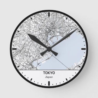 Reloj Redondo Mediano Tokyo Clock City Line Art