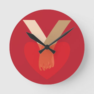 Reloj Redondo Mediano Tomados de la mano