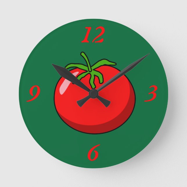 Reloj Redondo Mediano Tomate Slice personalizado (Anverso)
