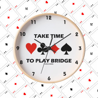 Reloj Redondo Mediano Tómese tiempo para jugar puente (Cuatro juegos de