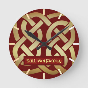 Reloj Redondo Mediano Tono de bronce nudo celta