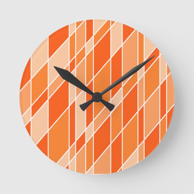 Reloj Redondo Mediano Tonos de Naranja (Anverso)