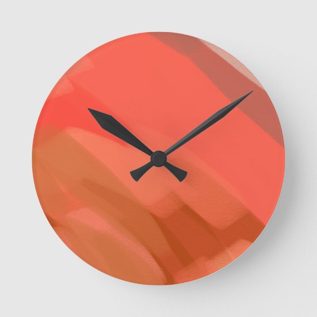 Reloj Redondo Mediano Tonos de Rubor Rosado (Anverso)