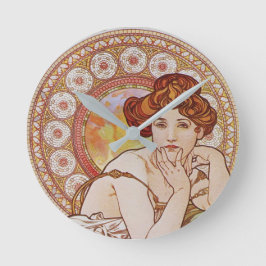 Reloj Redondo Mediano Topacio Mucha Vintage Precioso Stones Art Nouveau