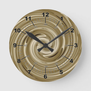 Reloj Redondo Mediano Torno de Crema de Caramelo