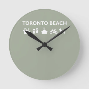 Reloj Redondo Mediano Toronto Beach Icons Monotone Dark