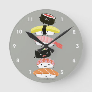 Reloj Redondo Mediano Torre del sushi - amigos lindos del sushi