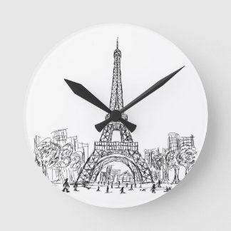 Reloj Redondo Mediano Torre Eifel París